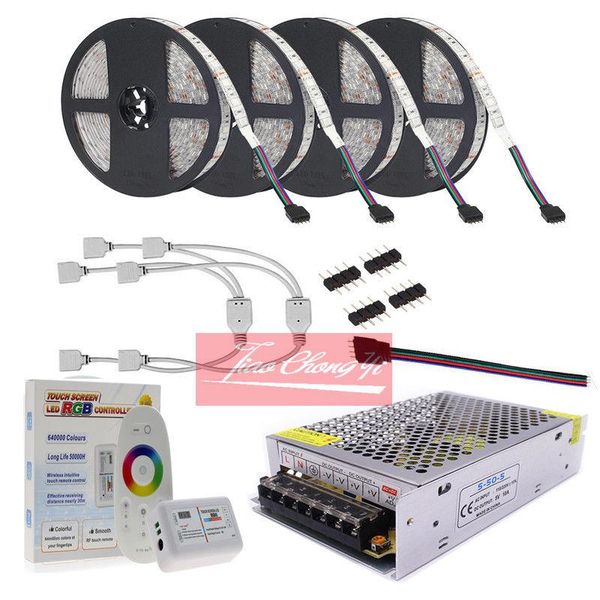 

strips led strip 5m 10m 20m waterproof 60leds/m 5m/roll dc12v rgb rgbw rgbww remote controller+12v adapter