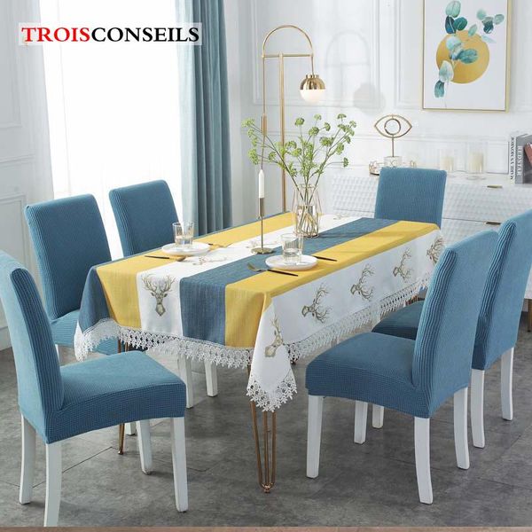 

linen dining table chair cover cloth rectangular household spandex removable seat for party banquet 1/4/6 pcs decor covers