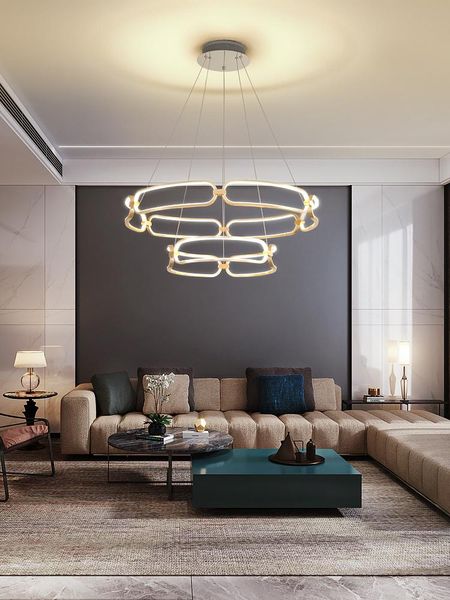 

postmodern crerative led chandelier lighting dining living room round hanging lamp lobby bedroom home deco gold simple fixtures chandeliers