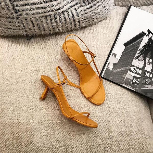 

thin heel sandals hollowing summer shoes woman buckle strap zapatos de mujer narrow band high heels cross-tied pumps women, Black