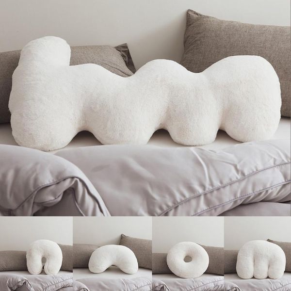 Cuscino/Cuscino decorativo Nordico bianco peluche tiro astratto geometrico lettera forma farcito divano sedia sedile cuscino in velluto decorazioni per la casa N16 2