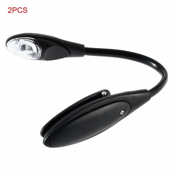 

book lights 2 pieces mini flexible clip-on bright light lapled reading lamp