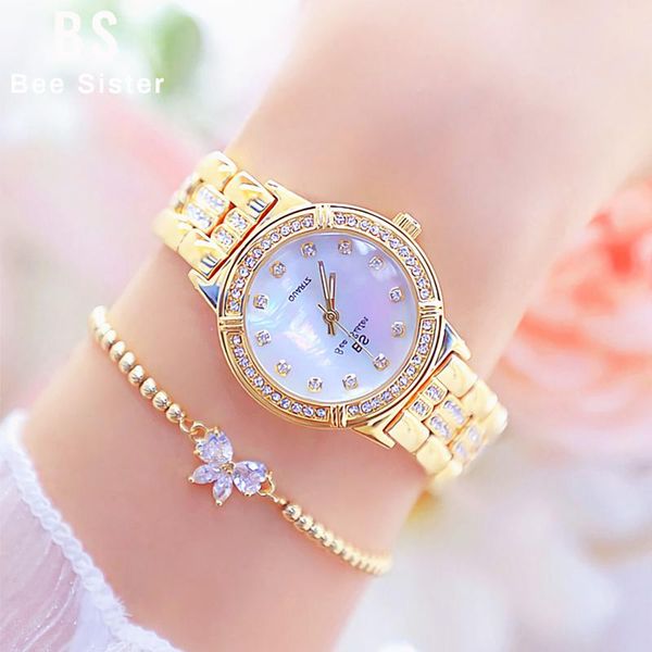 

wristwatches watch women 2021 fashion rose gold diamond crystal ladies watches rhinestone wristwatch bayan kol saati, Slivery;brown
