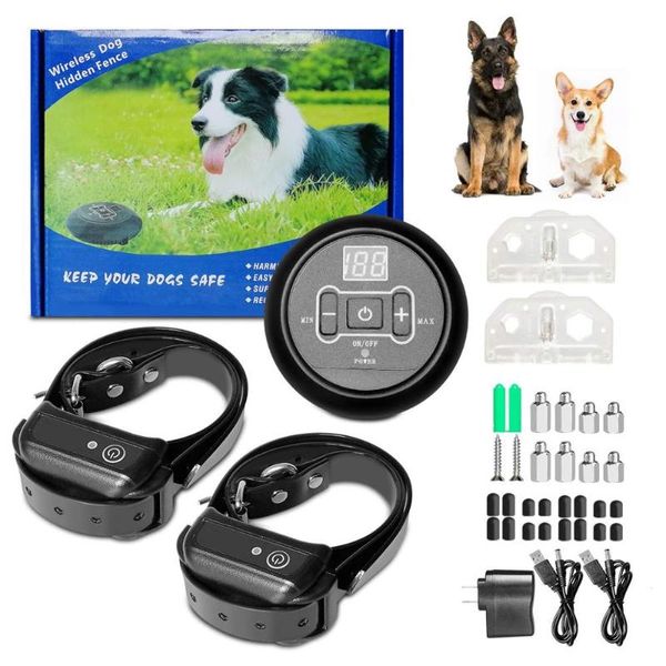 

pet dog electric fence wireless coverage diameter 40 ~ 1000m containment system transmitter collar waterproof training kennels & pens