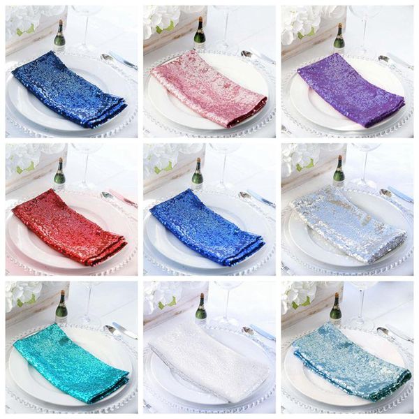 

table napkin gold silver color 45x45cm sequin for banquet cloth wedding event party decoration