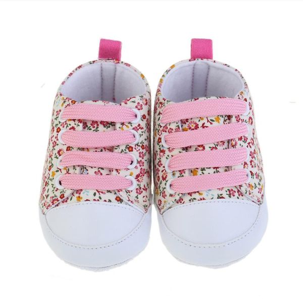 

first walkers soft anti-slip sole born toddler baby shoes soled canvas floral casual