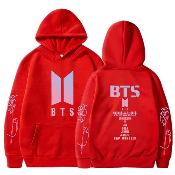 

street style hooded sweater bts youth league peripheral support singing clothes pullover casual sweater, Black;white