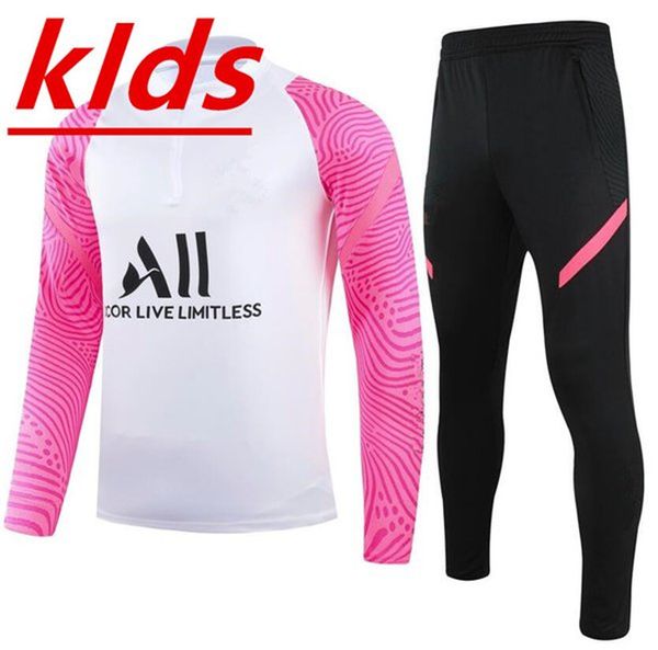 

20 21 kids soccer tracksuit 2020 2021 kids maillot de football training suit survetement chandal kit, Black
