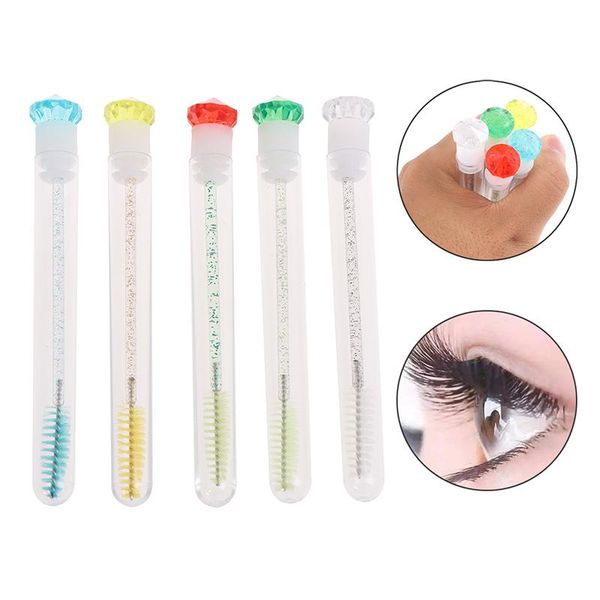 

makeup brushes reusable eyebrow brush tube disposable eyelash replaceable dust-proof sparkling broken diamond