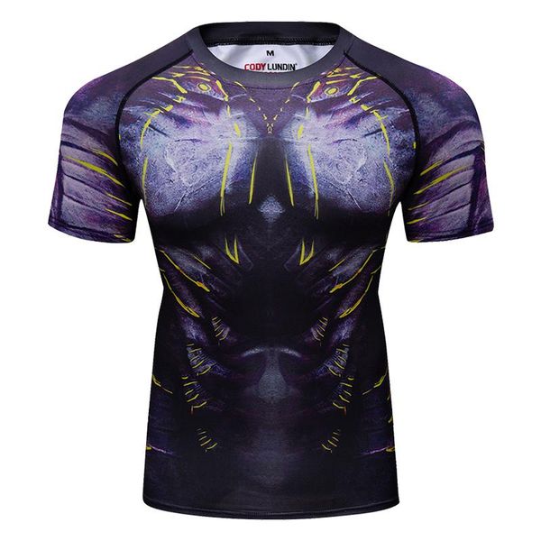 

men's t-shirts 2021 men compression shirts mma rashguard keep gym bjj rash guard males fashion digital printed tshirt comfortable, White;black