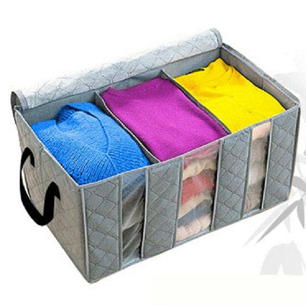 

storage drawers 65l foldable blanket bag clothes closet organizer with clear window bjstore