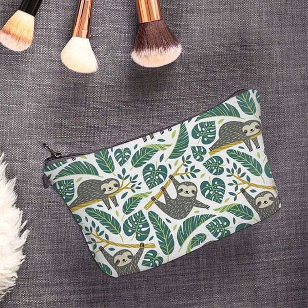 

high-capacity sloth pattern small makeup bag cosmetic green multi purpose waterproof travel toiletry bags for women & cases