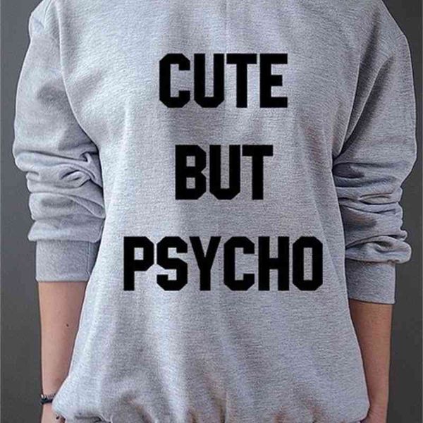 

cute but psycho autumn and winter letter sweater, Black