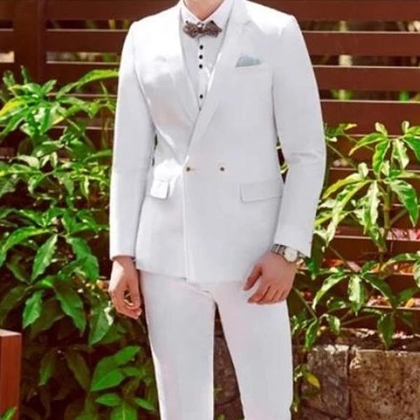 

men's suits & blazers spring autumn tailor made fashion gentleman white lapel men slim fit for wedding dress dinner party sets (jacket, White;black