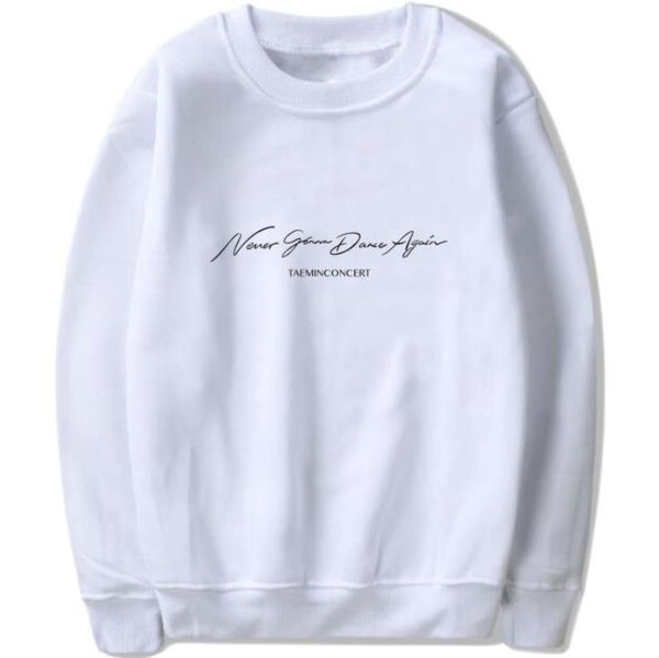 

women's hoodies & sweatshirts kpop shinee taemin concert never gonna dance again same printing o neck pullover fleece sweatshirt, Black