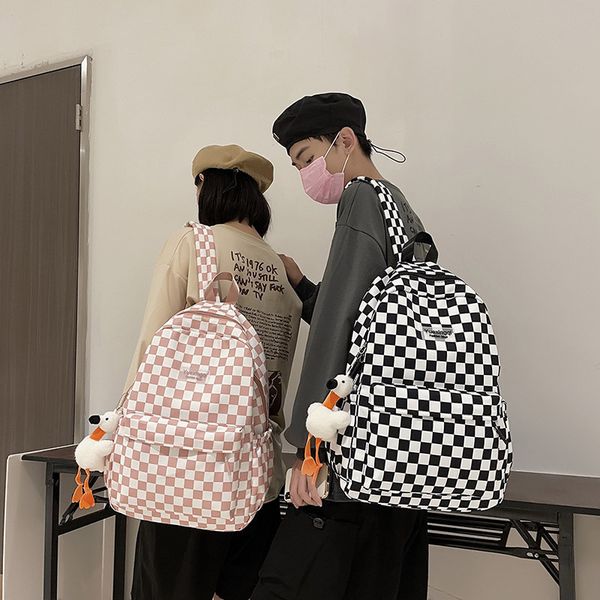 

korean harajuku personality student female chessboard lattice schoolbag lazy wind minority versatile single shoulder bag commuter messenger