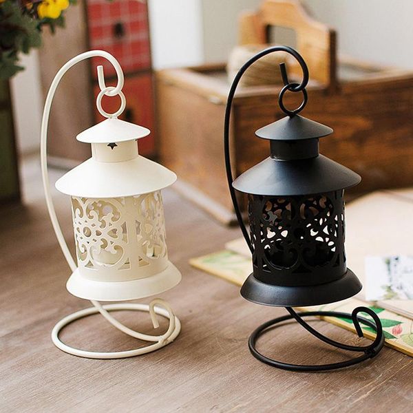 

creative european hollow iron candlestick holder tealight hanging lantern vintage bird cage wrought candle holders