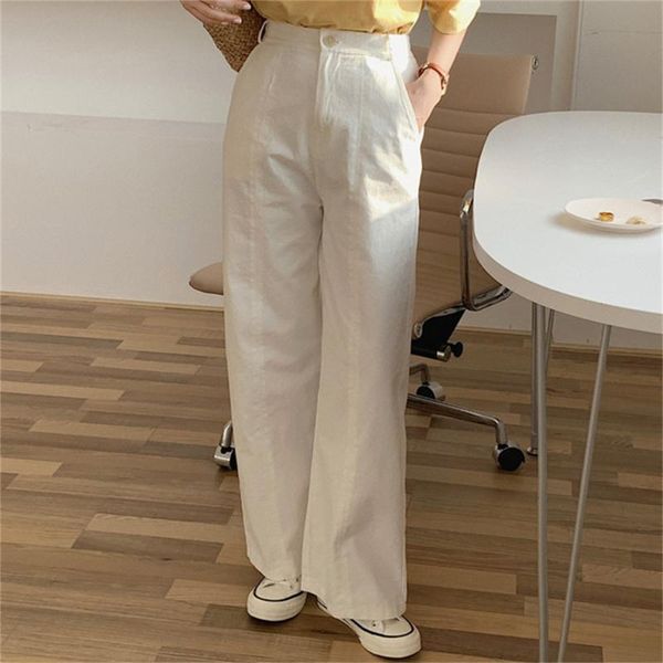 

women's jeans hzirip white ankle length pants solid chic denim 2021 casual stylish autumn fashion women high waist wide leg trousers, Blue