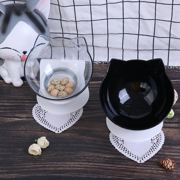 

cat bowls & feeders double bowl dog transparent as material non-slip food with protection cervical