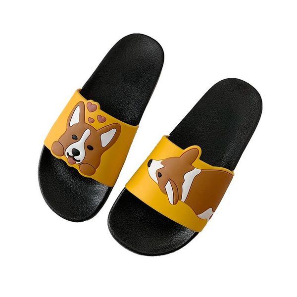 

summer slides women slippers cartoon dog thick bottom beach casual non-slip bathroom sandals girls boys shoes zapatillas mujer, Black