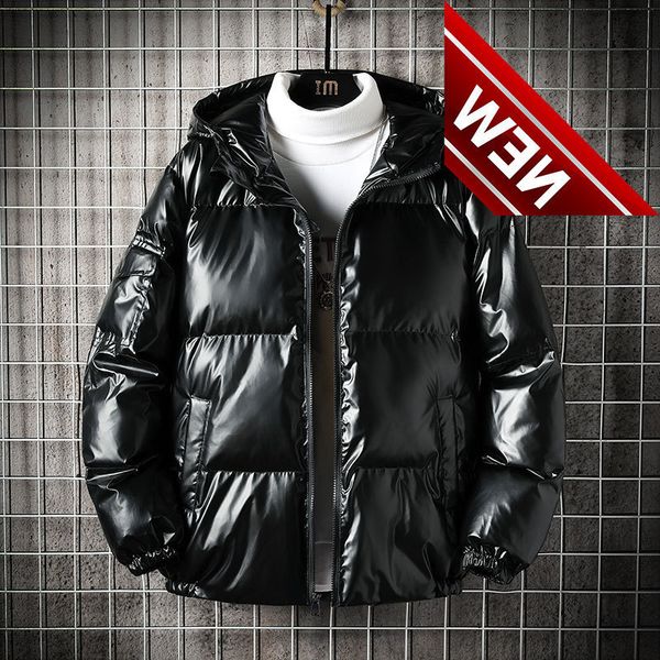 

men's clothing 2021 jacket winter trend all-match hooded padded men's autumn and down, Black