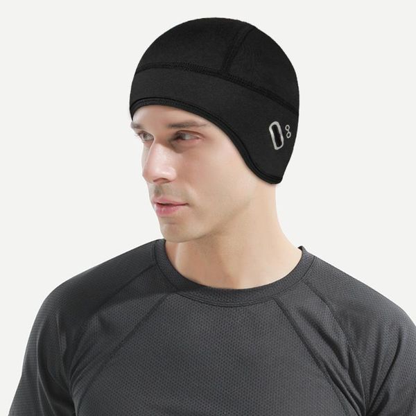 

cycling caps & masks cap winter windproof thermal fleece bicycle running skiing riding motorcycle hat mtb bike headwear, Black