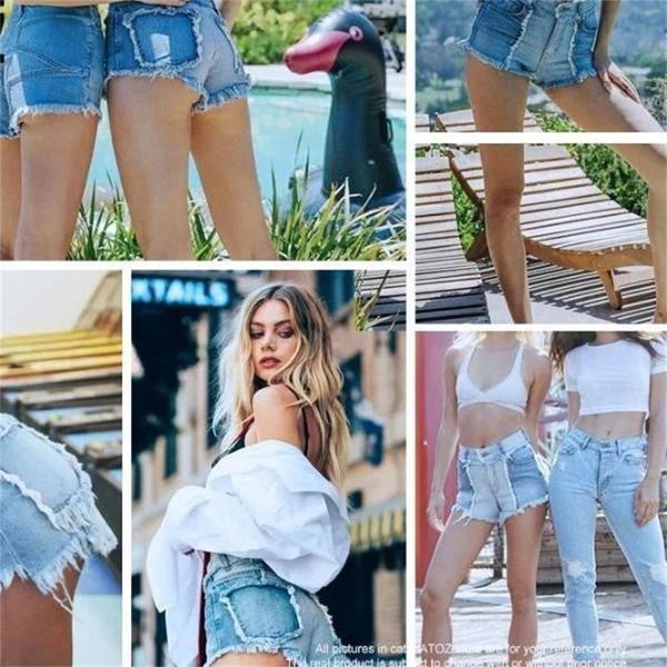 

women's jeans mujer shorts women blue black denim hip high-end