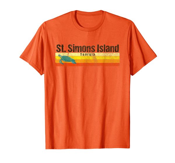 

st. simons island, ga vintage beach vacation t-shirt, White;black