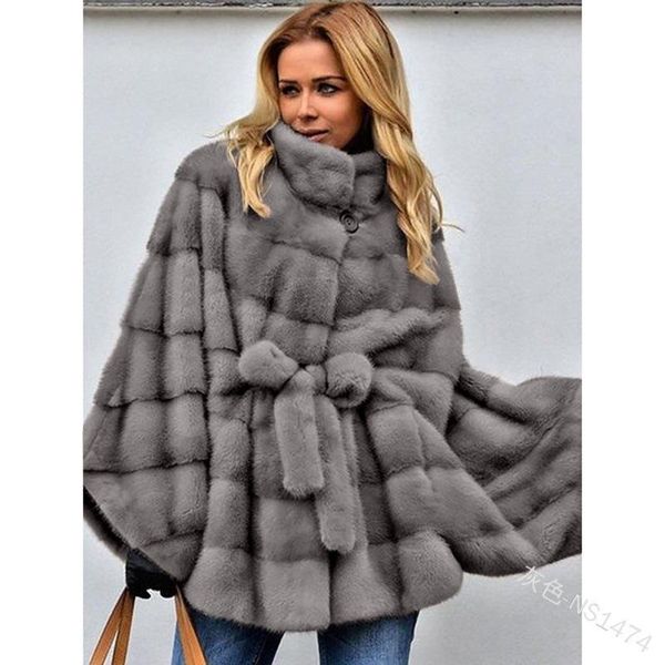 

women's fur & faux autumn fahsion solid coats women stand collar adjustable waist short fashion coat woman parkas, Black