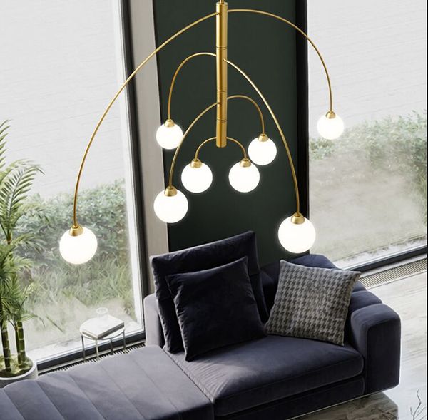 Nordic Atmosphäre Kunst Magie Bean Lustre Led Kronleuchter Lampen Post-moderne Gold Schwarz Wohnkultur Salon Wohnzimmer Schlafzimmer halle