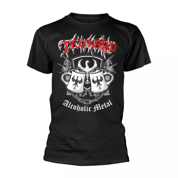 

tankard alcoholic metal official t-shirt men unisex, White;black