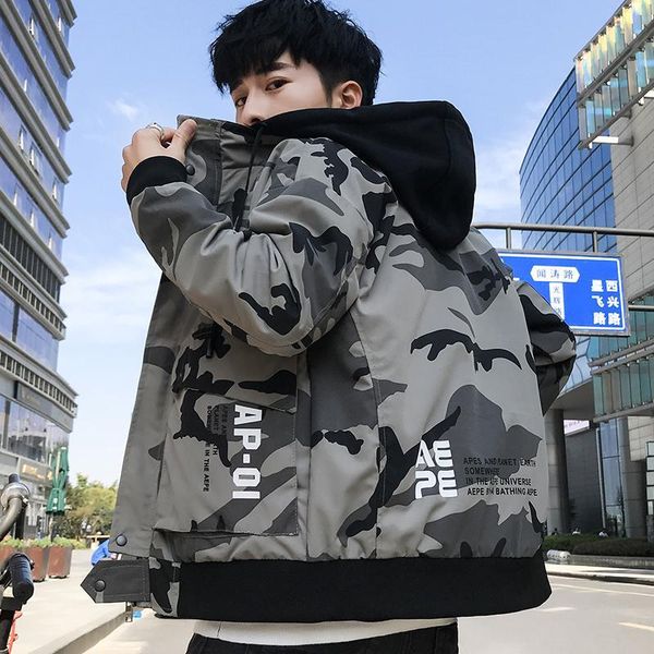 

men's jackets brand fashion male camcouflage jacket and coats thick parka trend clothing outwear hooded warm veste homme, Black;brown