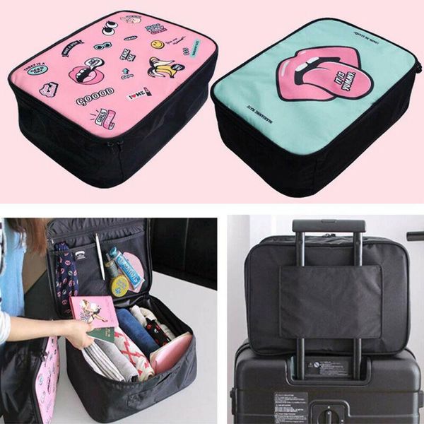 

storage bags multifunction unique lips print travel cosmetic bag for women makeup toiletry organizer female waterproof cases