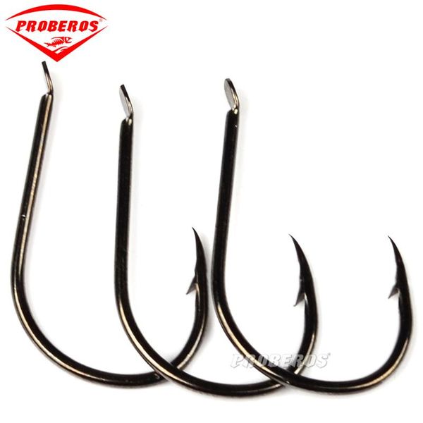 

fishing hooks 200pcs/lot iseama fishhook 1#-15# single hook black color jig big singe