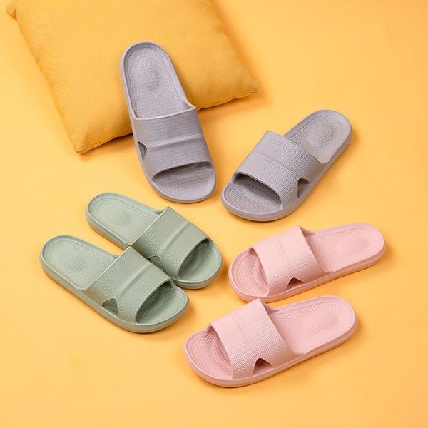 

slippers summer shower sandal eva 2021 drainage holes non-slip light bathroom indoor women men flip flops pool shoes slide, Black