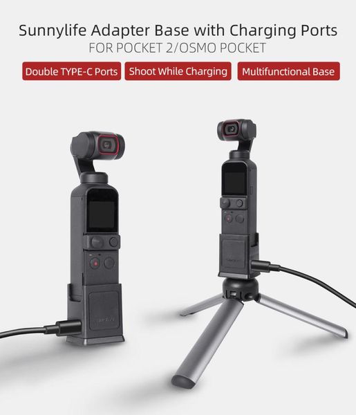 

sunnylife charging base two type-c female interfaces charge interface adapter for dji pocket 2 tripod heads