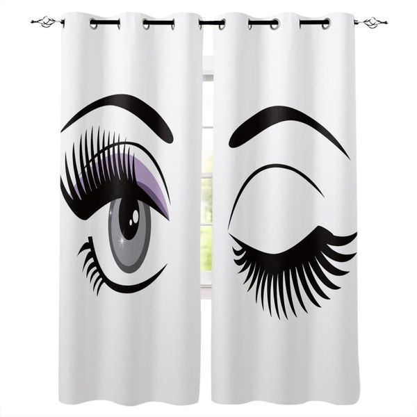 

eyes female eyelashes beautiful window curtains home decor bedroom kichen draperies for living room christmas curtain & drapes