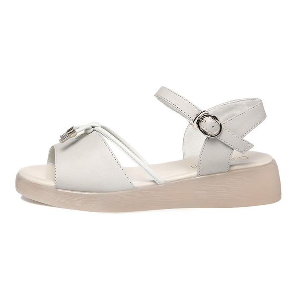 

sandals open-toed wedge sandals, flat buckle solid color shoes, women's platform shoes, Black
