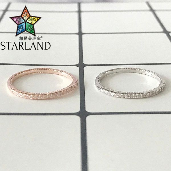 

wedding rings starland 2021 elegant concise style for women rose gold ring fine 925 sterling silver jewelry gifts, Slivery;golden