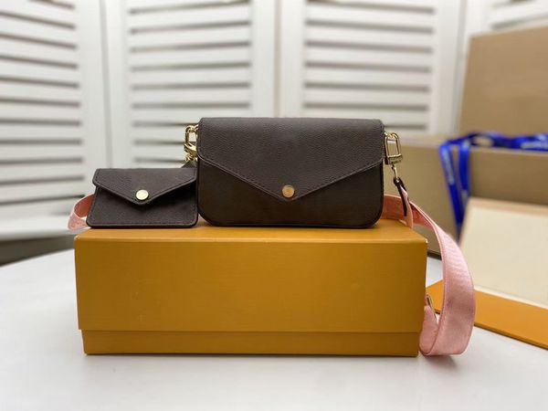 

2021 cross body bag women crossbody bags shoulder genuine real leather handbag totes strap go with box chain wallets