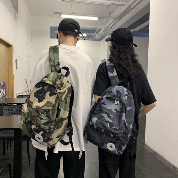 

backpack camouflage cool style student male female couple campus school bag large-capacity nylon outdoor travel bags