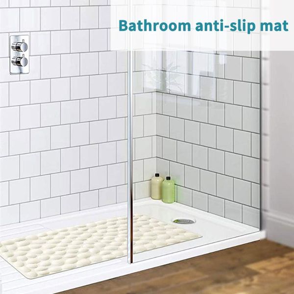 

bath mats 80x40cm pure color mat non-slip shower pad with suction cups rapid drainage floor for bathroom kitchen 3 style