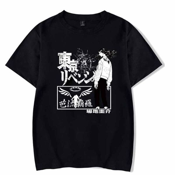 

men's t-shirts tokyo revengers baji keisuke o-neck fashion hip hop print anime t-shirt, White;black