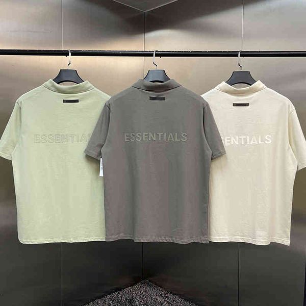 

men's polos ss21 men's casual polo shirt jerry lorenzo fashion brand 100% cotton tee back rubber printed letter hip hop loose t-sh, White;black