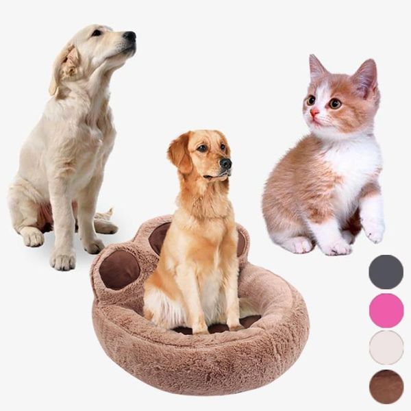 

dog cat winter warm sleeping bag bear claw pet bed calming detachable #3s23 kennels & pens