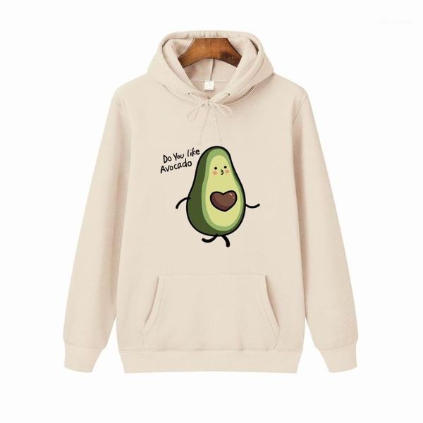 

men's hoodies & sweatshirts 2021 autumn winter fashion couple do you like avocado printing casual long sleeve pullover, Black