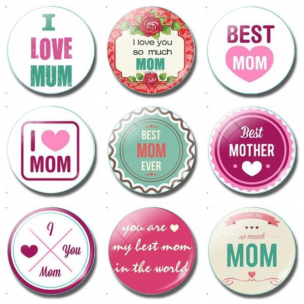 

love mom 30mm refrigerator magnet mother's day gift glass dome magnetic sticker memo holder home decoration fridge magnets