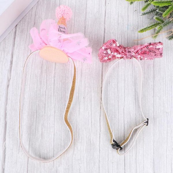 

set pet dog birthday hat bow tie reusable glittering party cat apparel