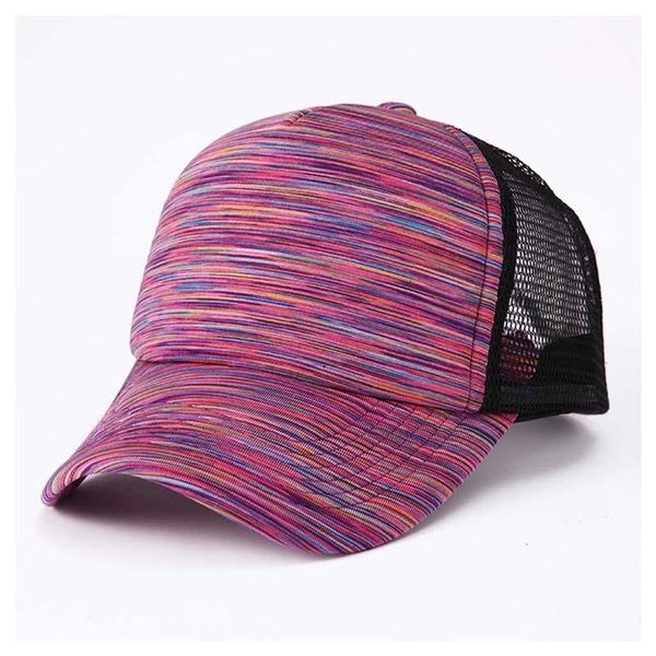 

outdoor hats quick-drying golf caps shade sports stripes baseball summer breathable net yarn hat ponytail cap sale, Black;white