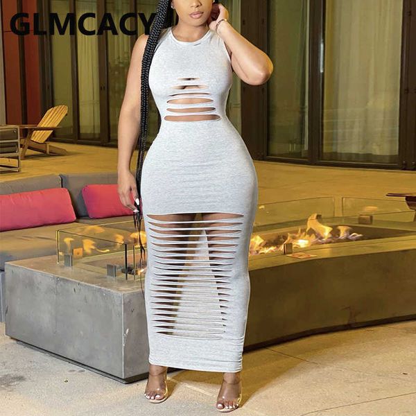 

sleeveless casual solid ripped midi dress 210702, Black;gray